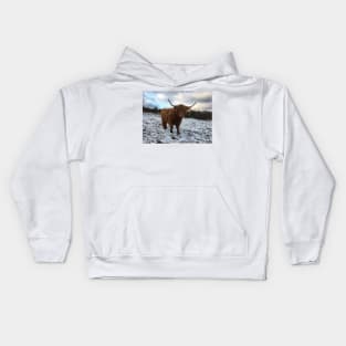 Scottish Highland Cattle Cow 2154 Kids Hoodie